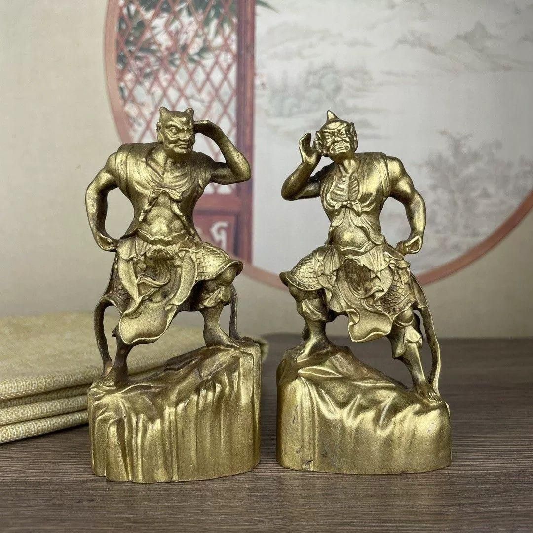 銅細工 千里眼 順風耳 仏像 書道具 文房具装飾品 工芸品 美術品 置物 銅細工 千里眼 順風耳 仏像 書道具 文房具装飾品 工芸品 美術品