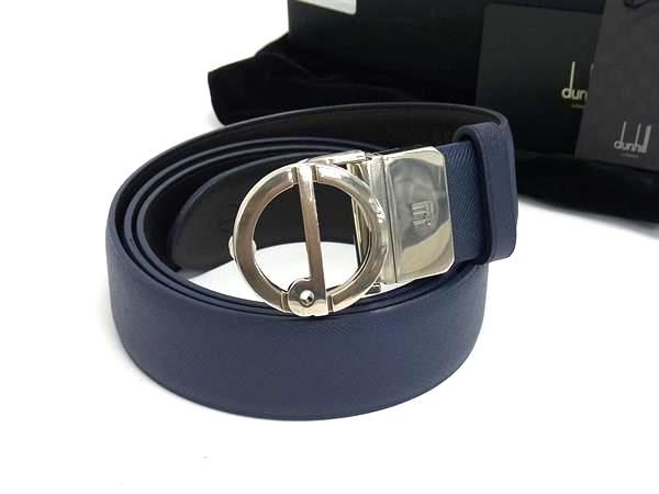 美品　ダンヒル/dunhill 本革　リバーシブルベルト　ゴールド×ネイビー 美品 ダンヒル/dunhill 本革 リバーシブルベルト ゴールド