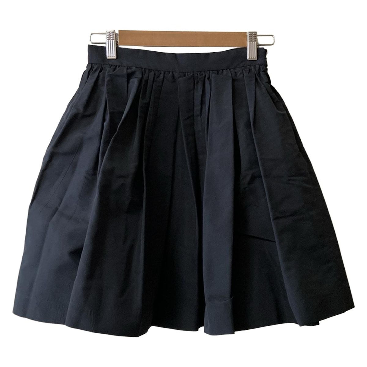 Miu Miu ミュウミュウ ミニスカート 36(XS位) 黒x白(総柄) 【古着】