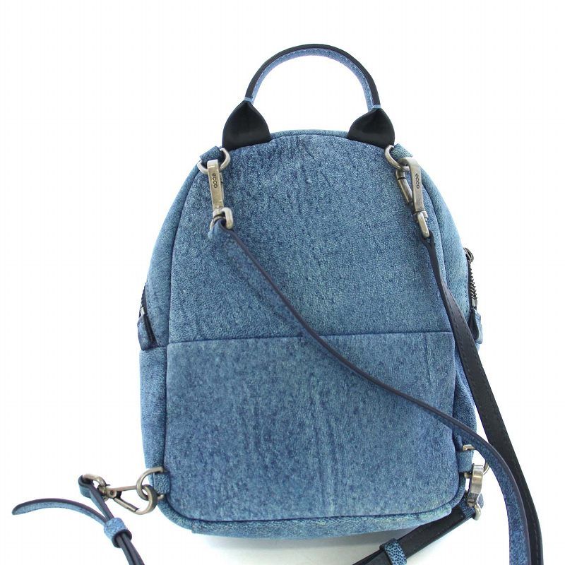ecco sp3 mini backpack エコー ecco SP3 INDIGO MINI BACKPACK リュックサック デイパック ハンドバッグ レザー 青 ブルー /TK