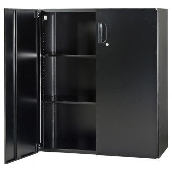 豊國工業 壁面収納庫深型両開きH1050 下置 ブラック HOS-HRDX-B CN-10色 ブラック