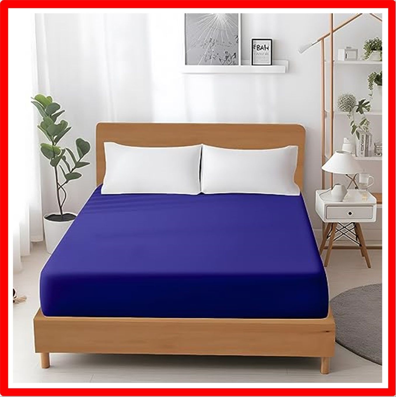 【匿名配送】ネイビー_ダブル?140*200cm NTBAY ボックスシーツ ダブル（140*200cm） 吸水速乾 シーツ ベッドカバー マットレスカバー 抗