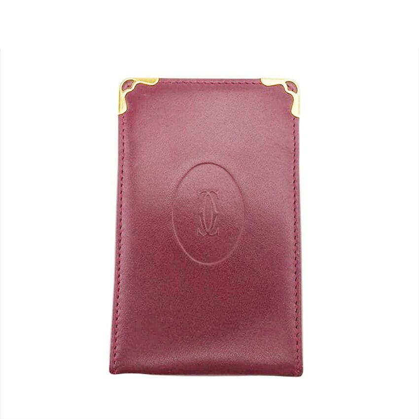 カルティエ CARTIER シガレットケース マストライン マストライン ボルドー×ゴールド レディース