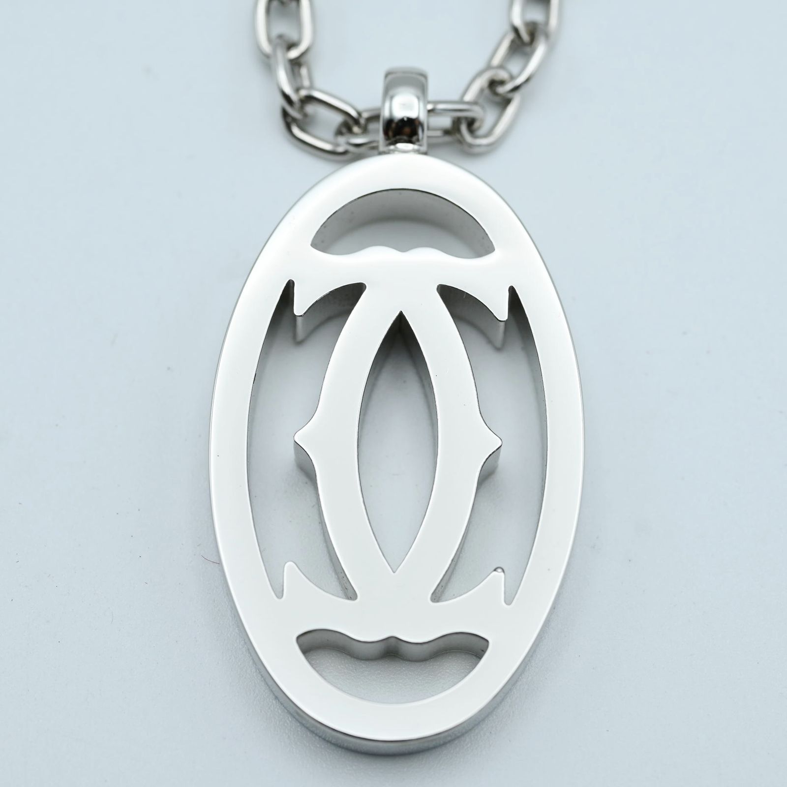 K09 Cartier カルティエ 2C メタル キーホルダ－ キーリング シルバー  