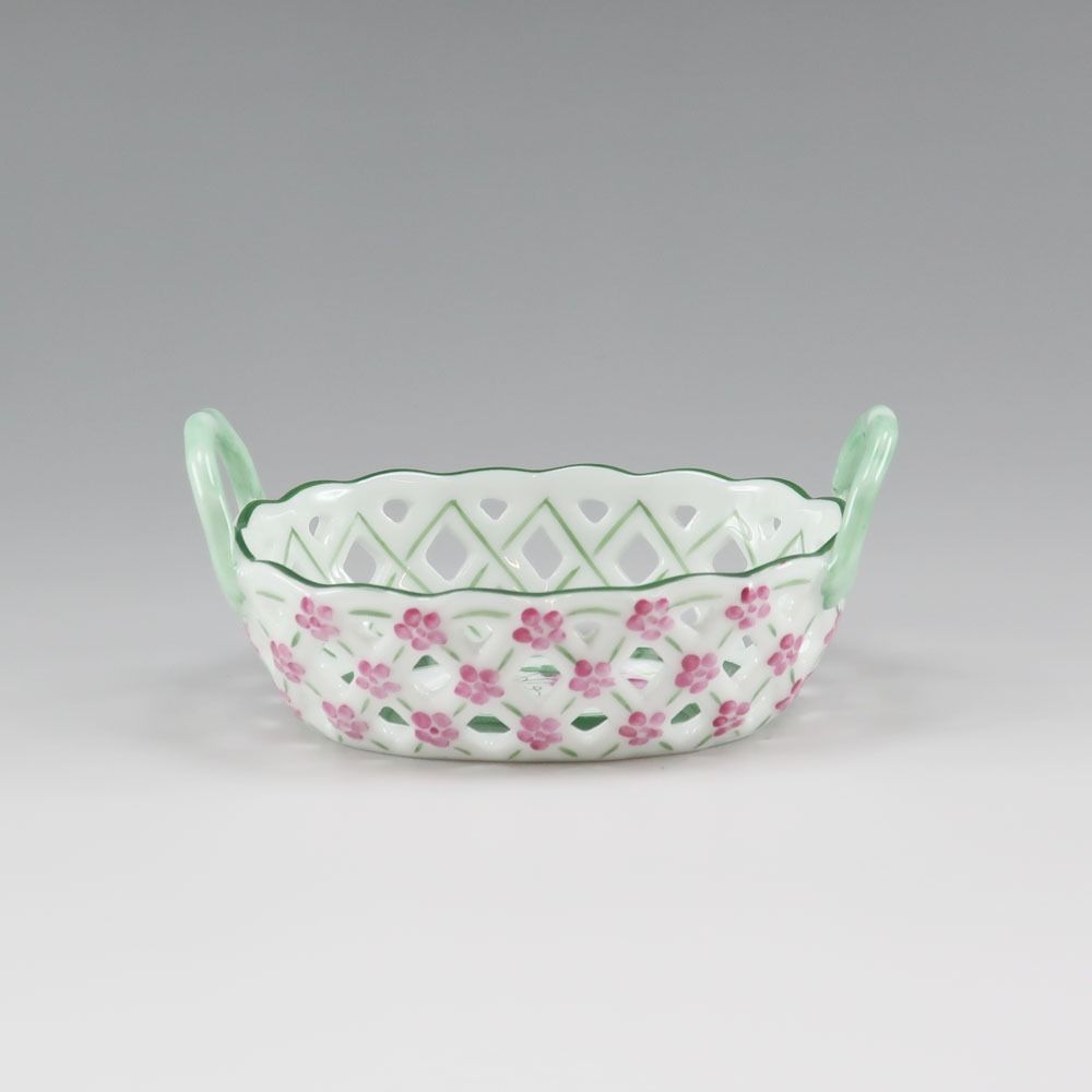 ヘレンド HEREND ウィーンの薔薇 バスケット 小物入れ 箱なし◇送料無料