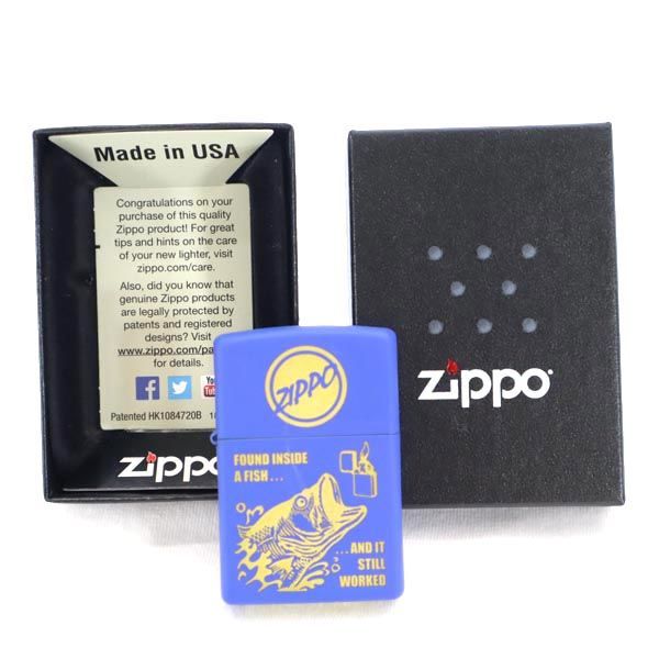 ジッポー 2015年　USA製 オイルライター ブルー系 ZIPPO メンズ  221024