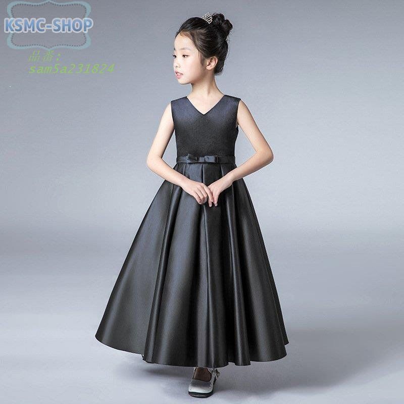 子供ドレス 発表会 ワンピース ドレス ジュニア リボンネイビー こども キッズ 160 ロング 150 フォーマル 140 結婚式 女の子 コンクール 七五三 am 5 a 231824