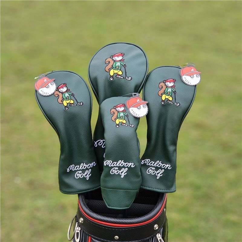 Malbon マルボン GOLF ゴルフクラブカバーゴルフ ヘッド カバー 4点セット ダークグリーン 1+3+5+UT