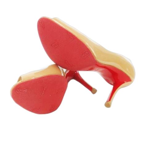 極美品 Christian Louboutin オープントゥパンプス 37.5 クリスチャンルブタン Christian louboutin オープントゥ