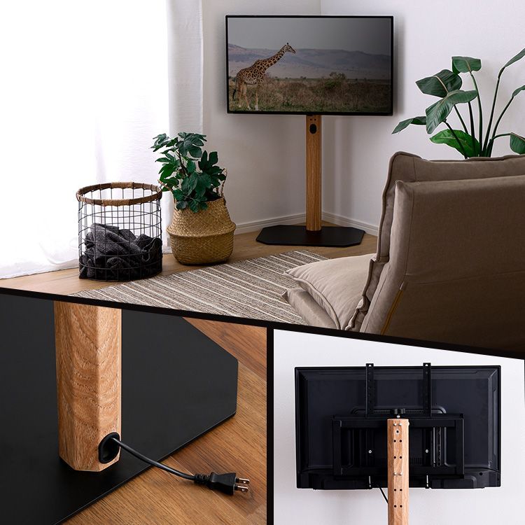 ロータイプ◆木目が美しい八角壁寄せテレビスタンド 240℃首振り32型～65型 000000016970_aWGmqTA.jpg