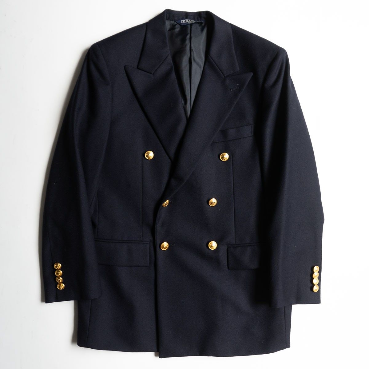 『最終値下げ❗️』RALPH LAUREN テーラードジャケット 金ボタン 日本製 RALPH LAUREN 金ボタン エンブレム テーラードジャケット