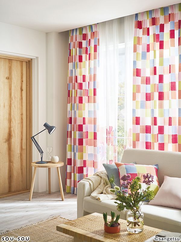 SOU・SOU（サンゲツ）カーテン 日々 AC2142 巾100cm×丈200cm×2枚 ※離島、山間部等へはお届けできません※サイズ変更はお問い合わせください