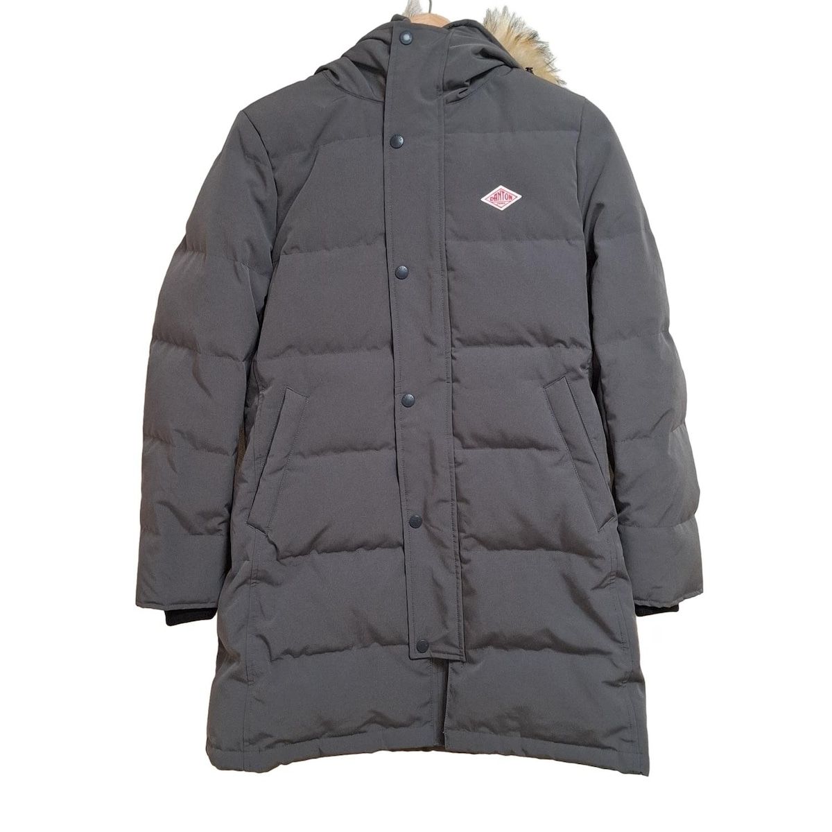 DANTON ダントン ダウンコート サイズS レディース - グレー 長袖|フェイクファー|Vetements de travail|ファー部分取り外し可|秋|冬