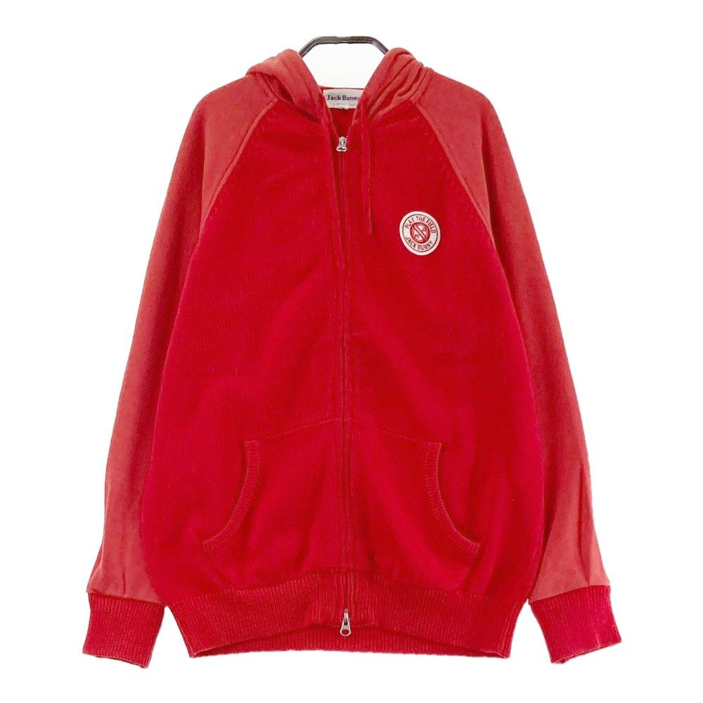 サイズ 2 JACK BUNNY ジャックバニー スウェット切替 ニットジャケット パーカー レッド系 240101421216 ゴルフウェア レディース ストスト
