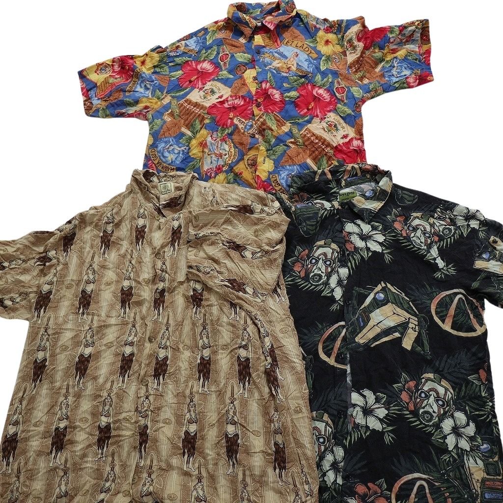 古着卸 まとめ売り モチーフMIX アロハシャツ 半袖シャツ 10枚