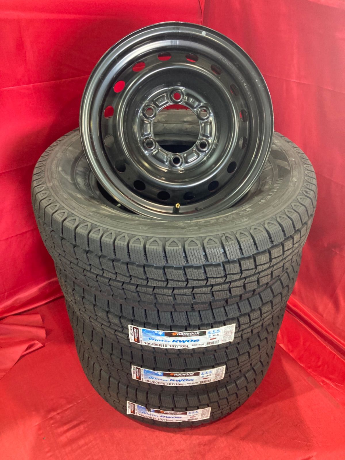 195/80R15 LT ハンコック ハイエース　スタッドレス 純正ホイール 195/80R15 LT ハンコック ハイエーススタッドレス 純正ホイール