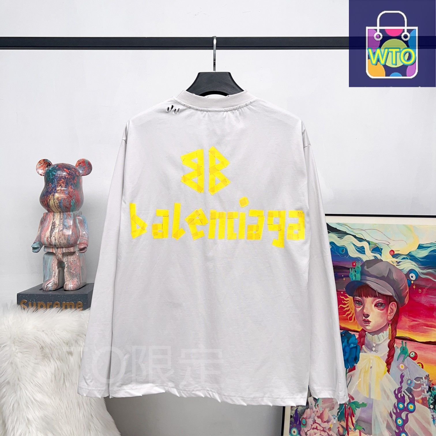 本日限定特価】BALENCIAGA メンズ＆レディース ロングスリーブ T