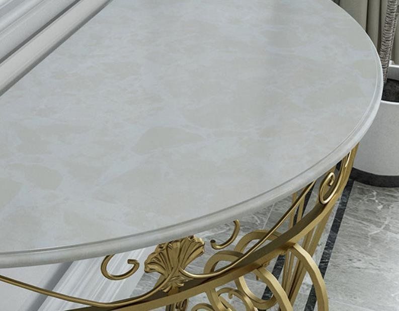 高品質 模造大理石 サイドテーブル コンソールテーブル 玄関テーブル 花台 電話台 アンティーク調デザイン60x30x70cm MARWIL-DEMENAGEMENTS_CH