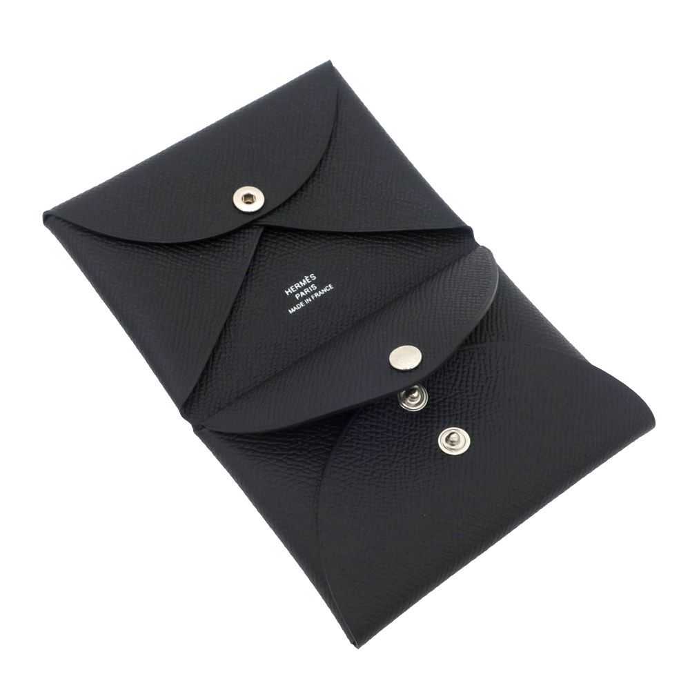 名東】エルメス カルヴィデュオ ブラック コインケース付カード