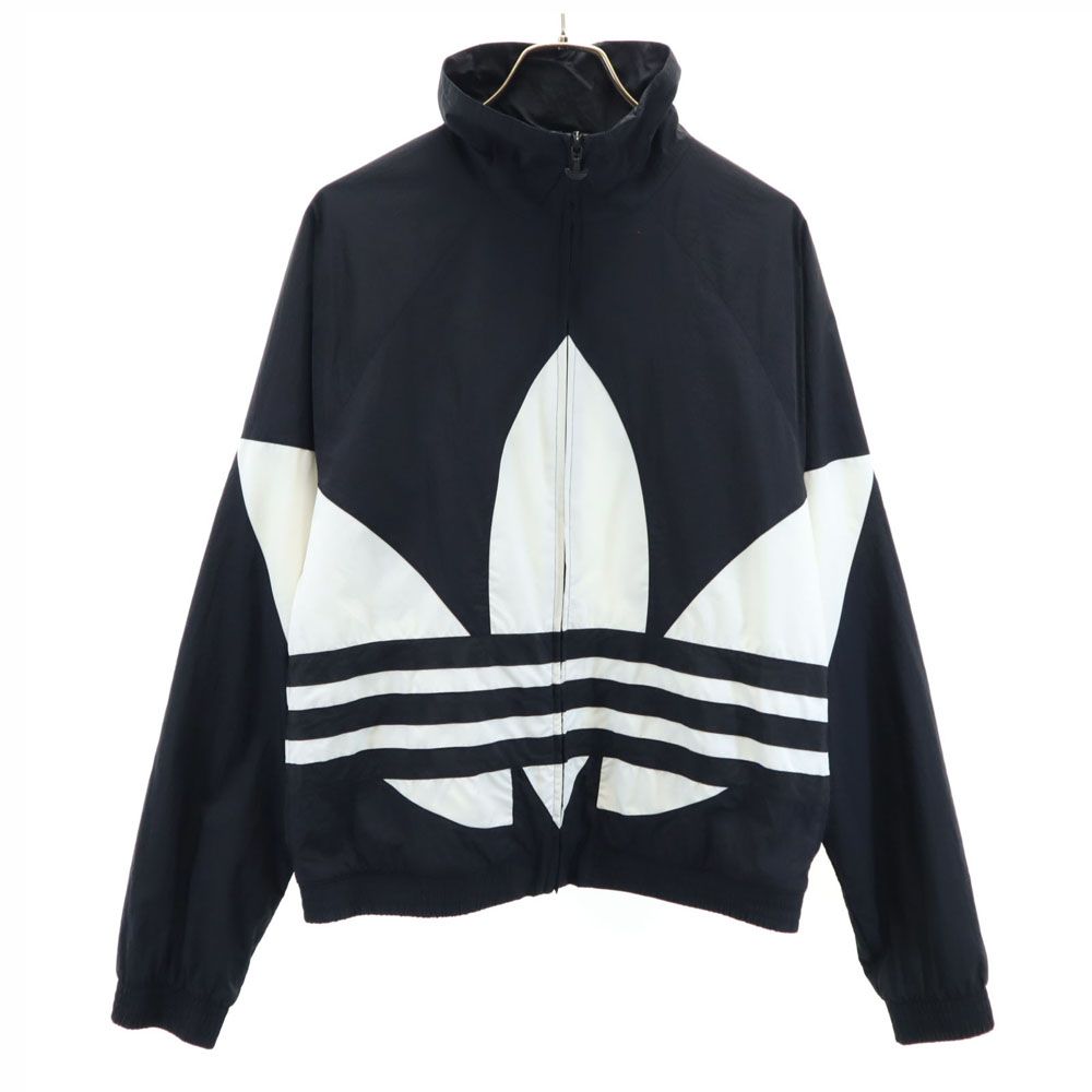 アディダス トレフォイルロゴ 長袖 ナイロンジャケット M ブラック系 adidas 裏メッシュ メンズ