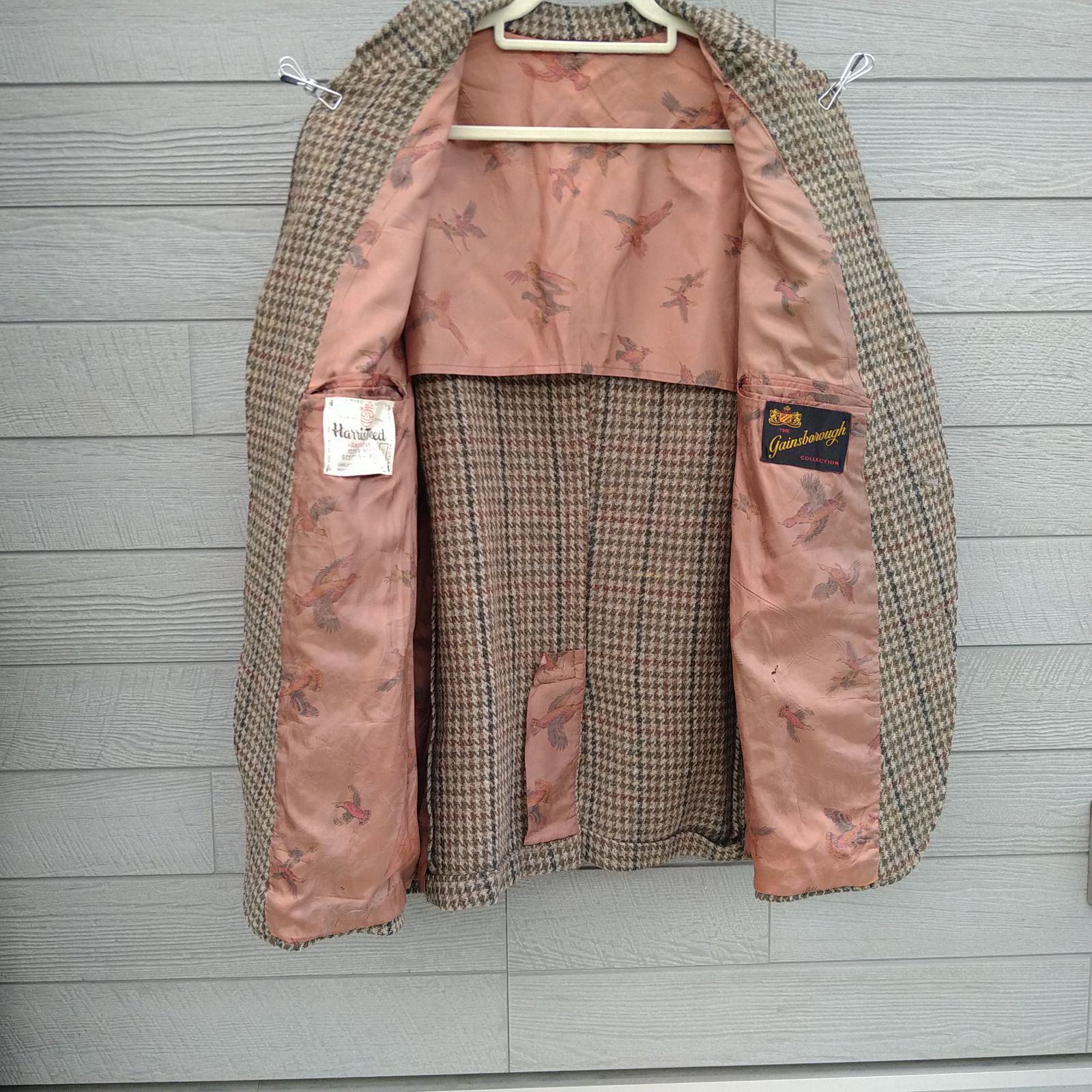 Vintage Harris Tweed テーラードジャケット ツイード 千鳥 ☆美品☆ HARRIS TWEED ハリスツイード ツイードジャケット