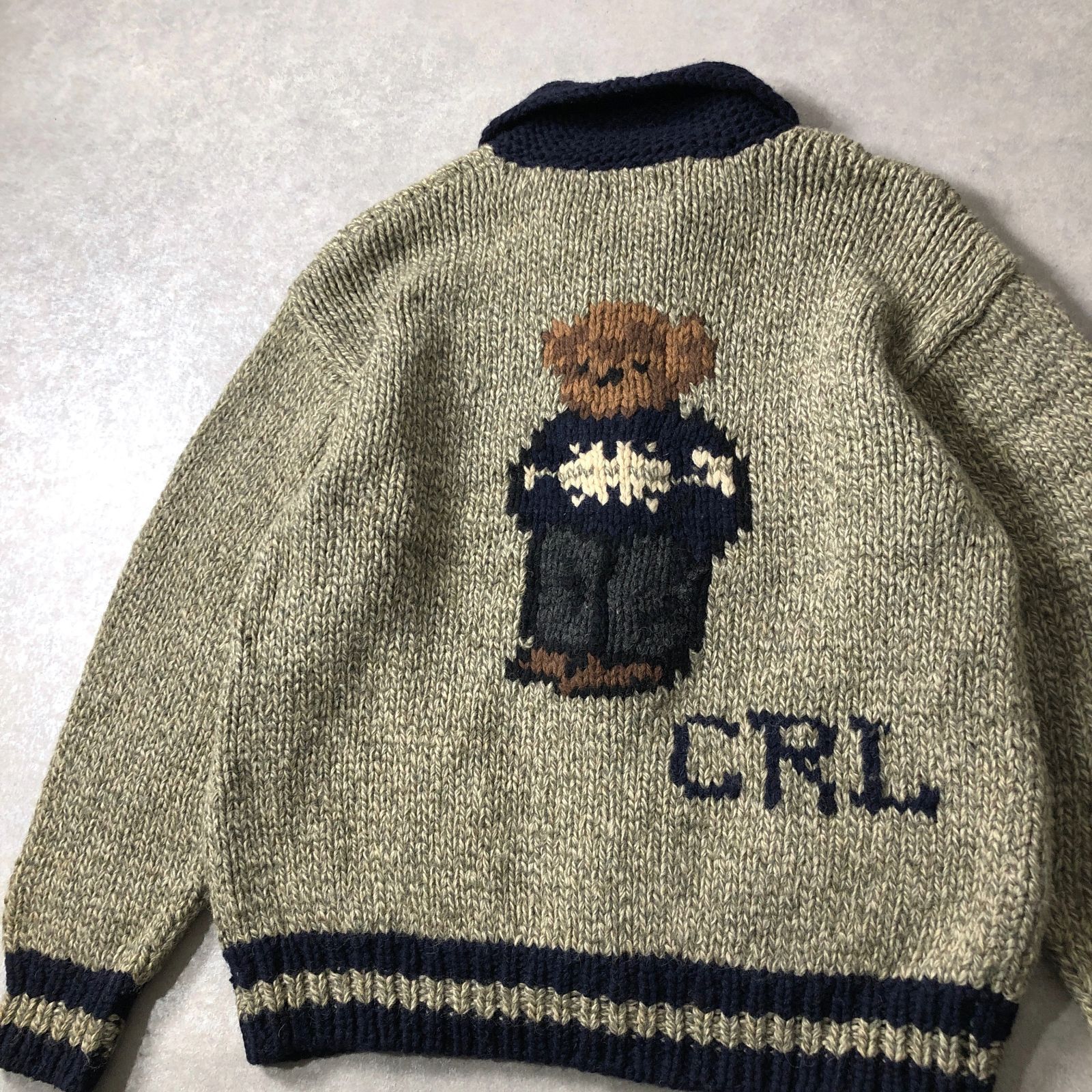 希少 90年代 RALPH LAUREN POLO BEAR カウチン ニット ジャケット