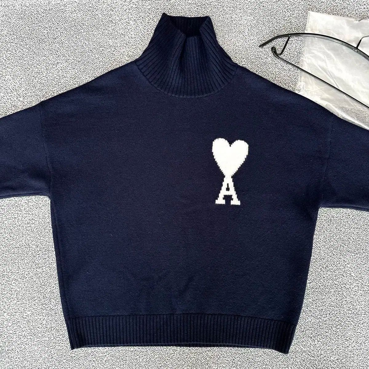 アミパリスタートルネック XL】ami paris タートルネックニット