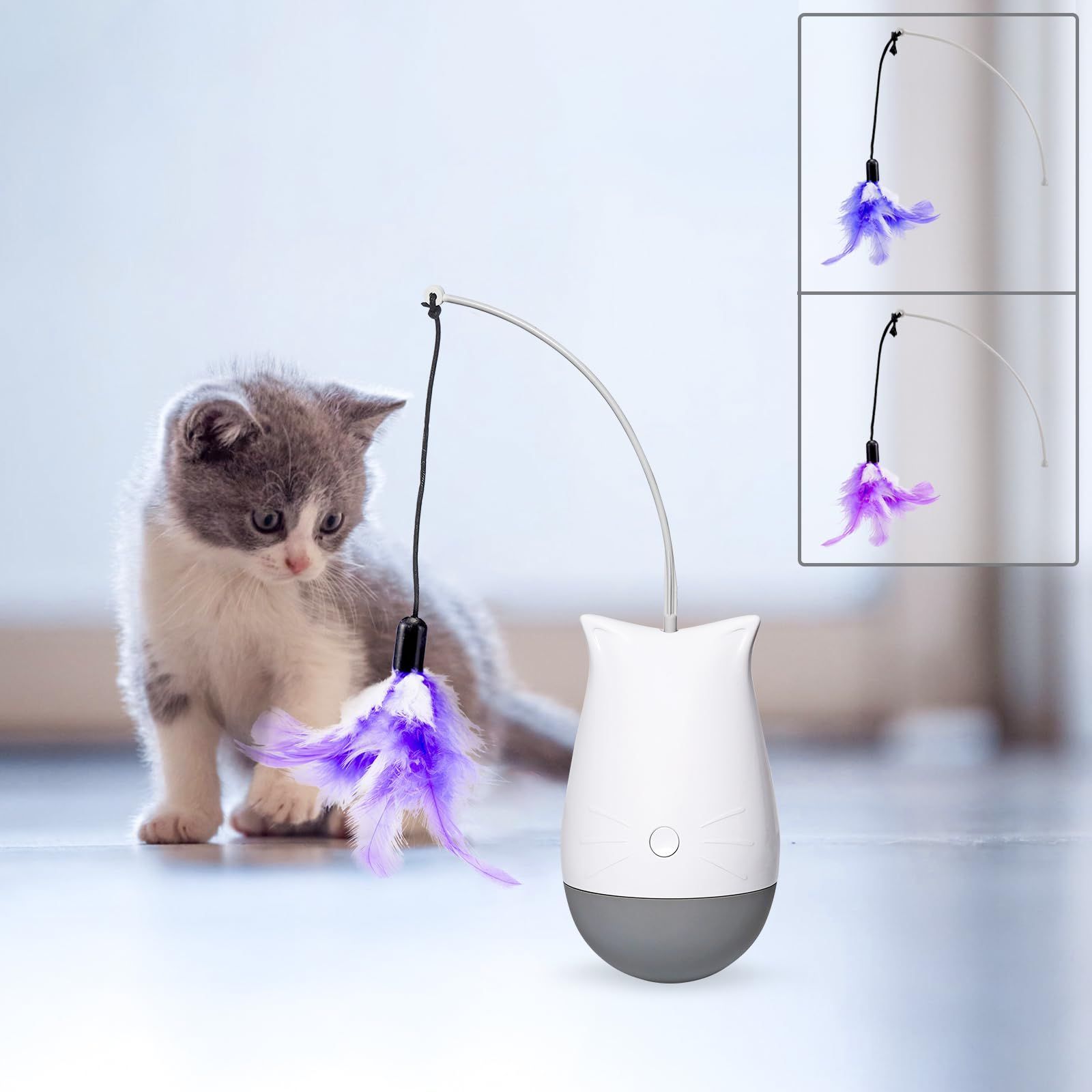 電動猫おもちゃ 充電式室内自動ペット猫知能玩具 猫羽おもちゃ