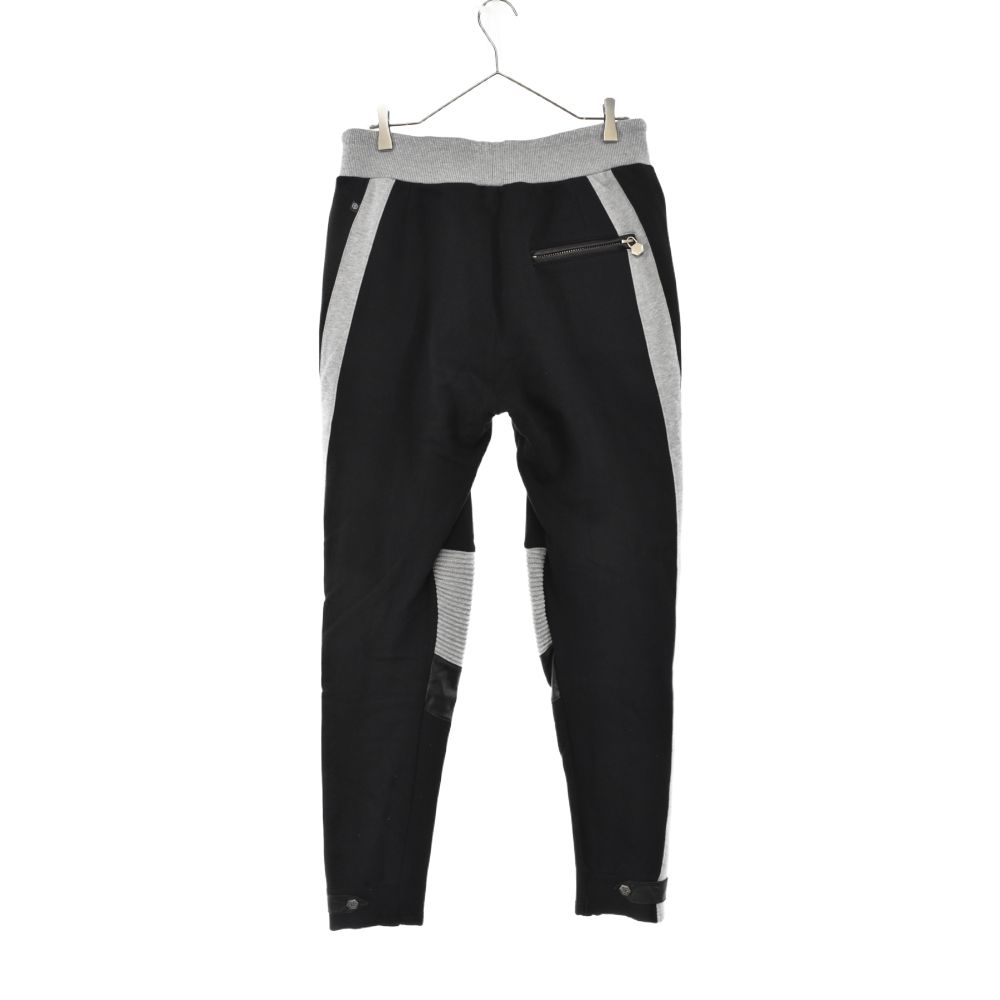 Philipp Plein (フィリッププレイン) STAR PATCHED BIKER SWEAT PANT FW16HM680791-1  スターパッチドバイカースウェットパンツ イージーパンツ ブラック/グレー - メルカリ