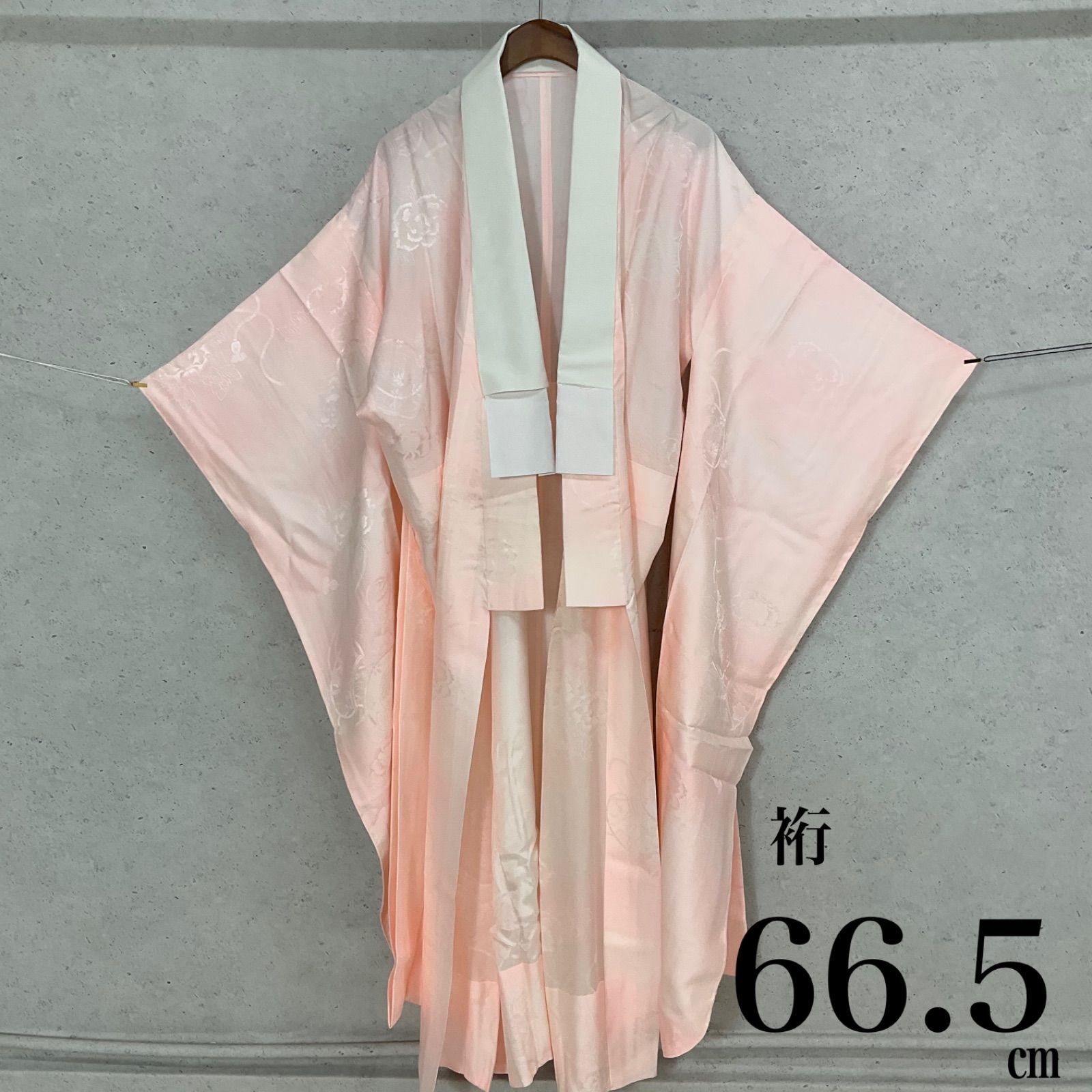 ◆kimono+one◆未使用同然◆振袖長襦袢◆単衣◆袖無双◆仕付け糸付き◆居敷当て付き◆裄長◆裄66.5肩丈128.5◆着物帯振袖袋帯礼装成人式結婚式振袖襦袢◆S1061