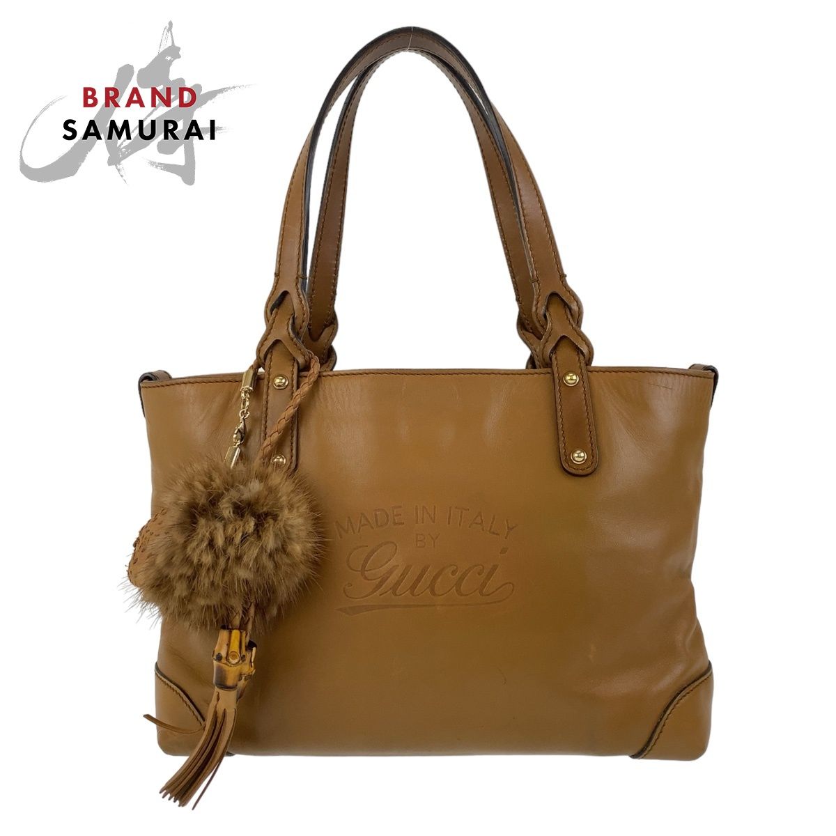 GUCCI グッチ ブラウン キャメル ゴールド金具 レザー/ファー 269878 