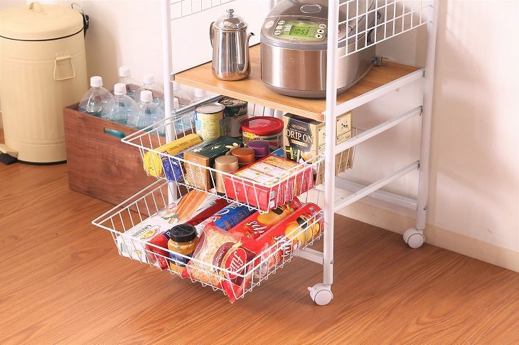 工場 レンジワゴン FBC-03-1 BK/BR WH/NA 14637/14691 不二貿易