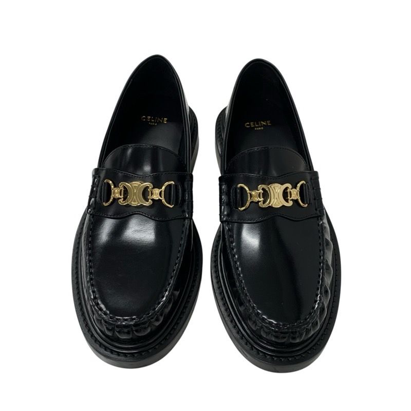 CELINE ネイビー ローファー ゴールドチェーン セリーヌ CELINE CELINE ローファー MARGARET マーガレット