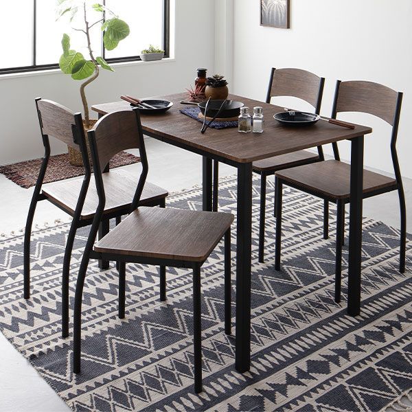 チェア2脚 ブラウン✕ブラック