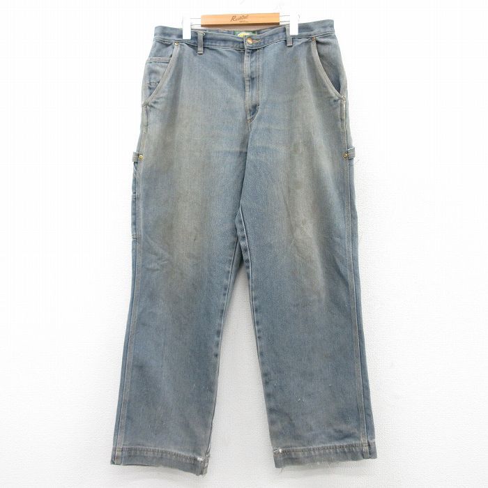 W38/古着 カベラス ペインター パンツ メンズ 00s ヒゲ コットン 紺 ネイビー デニム 25jan30 中古 ボトムス ロング