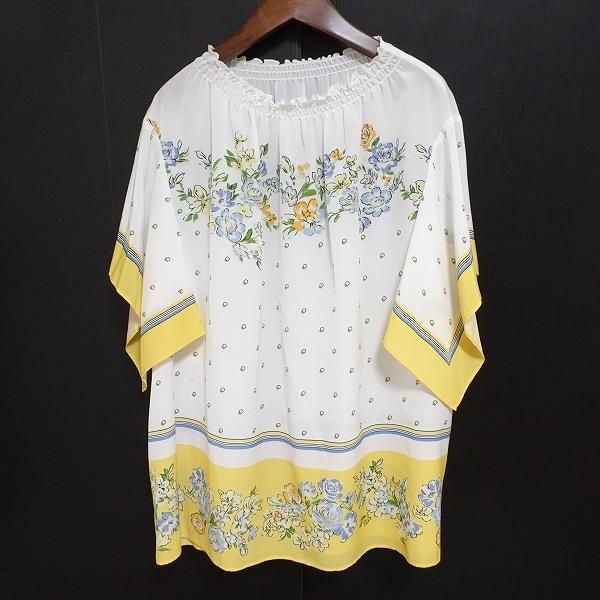 ローズティアラ レディース トップス チュニック 半袖 XL 花柄 総柄 ローズティアラ レディース トップス チュニック 半袖 XL 花柄
