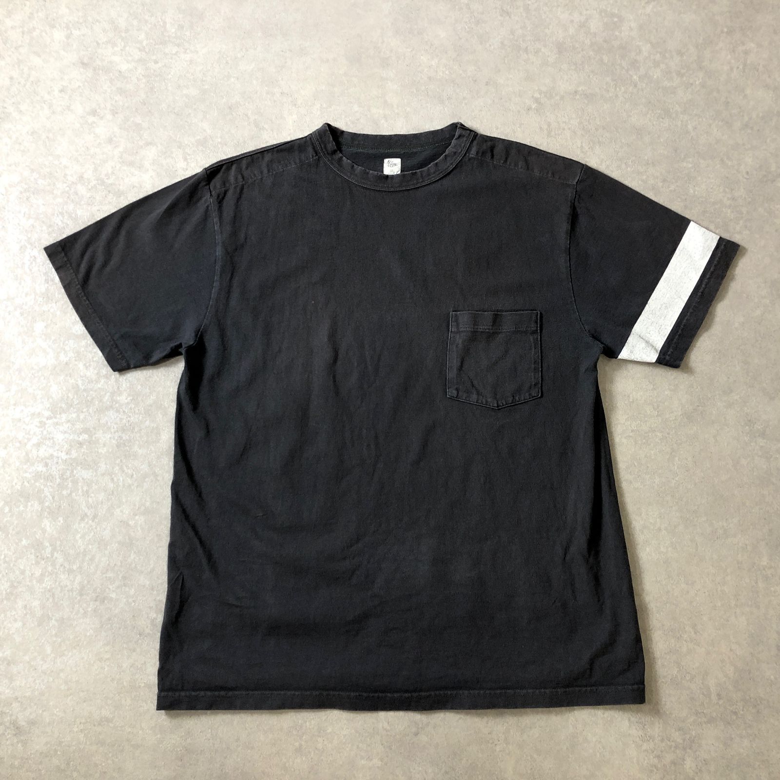 KAPTAIN SUNSHINE ラインプリント ヴィンテージ レプリカ Tシャツ 