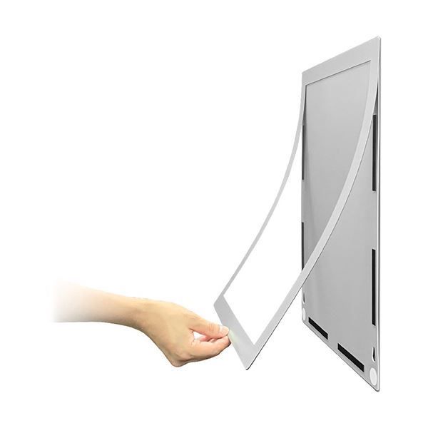 まとめ 土屋工業 ポスターフィット 枠色シルバー背面マグネットシート付 A3サイズ 外寸343×466mm POFIT-A3-MG 1枚 ×2セット