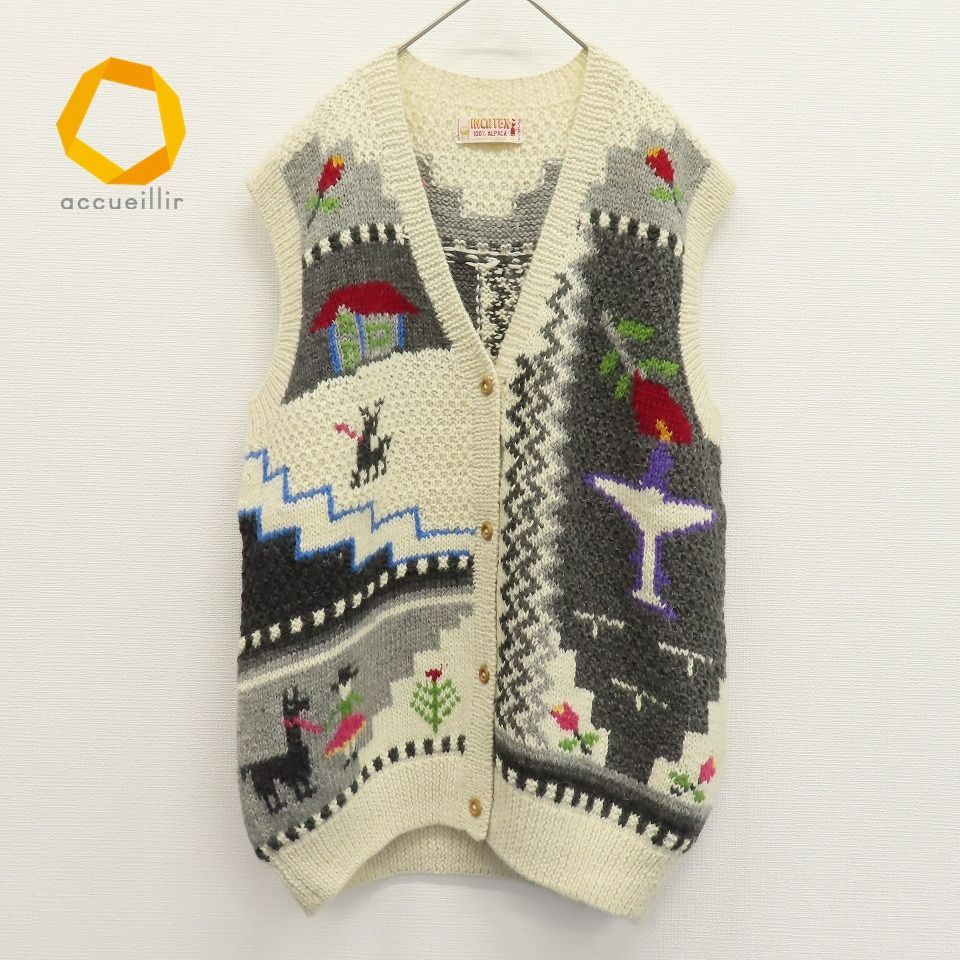 メンズINCA-TEX ニット ペルー製 HAND MADE 刺繍 - ニット/セーター