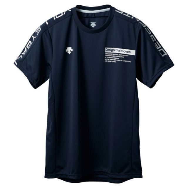 DESCENTE デサント 半袖バレーボールシャツ ネイビー XBサイズ DVUVJA51 NV | スポーツ スポーツウェア ウエア 服 衣類 機能性 トップス 半袖 ショートスリーブ 素材 ブランド 吸汗速乾 ウェア ポリ