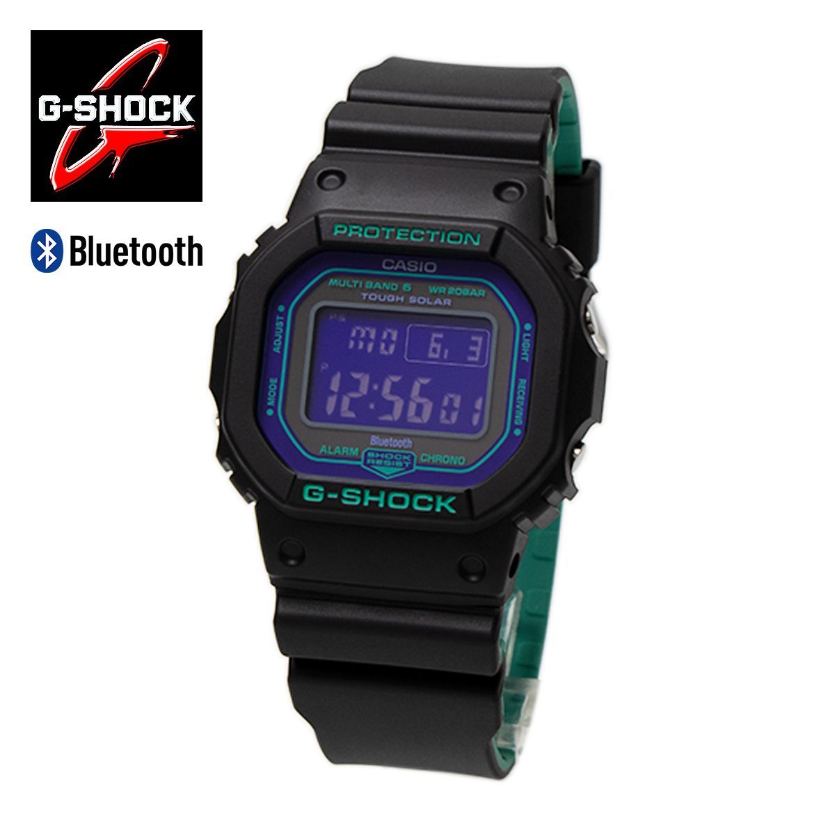 CASIO G-SHOCK カシオ ジーショック スマートウォッチ スマホ連動 Bluetooth ブルートゥース スマホリンク スマホ 電波ソーラー GW-B5600BL-1 タフソーラー マルチバンド6 電波時計 メンズ 男性 スクエア デジタル