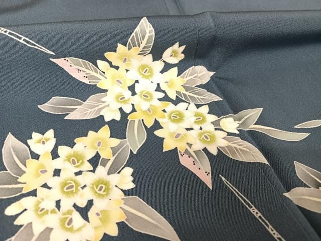 平和屋着物○訪問着 友禅 草花文 暈し染め 金彩 正絹 逸品 AAAT3026np