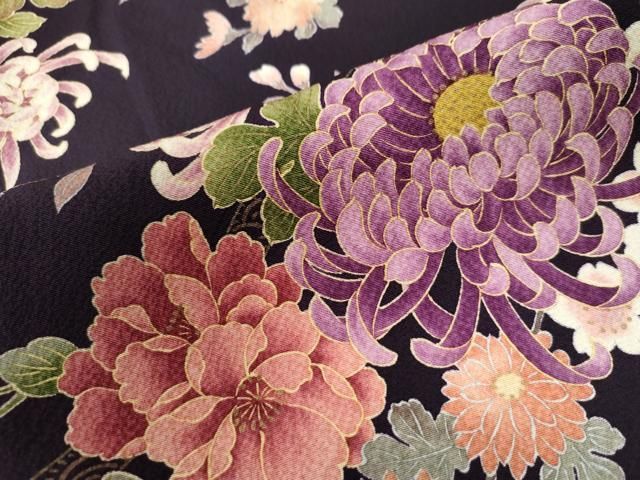 平和屋着物○上質な小紋 枝花文 金彩 正絹 逸品 未使用 AABA1359ck