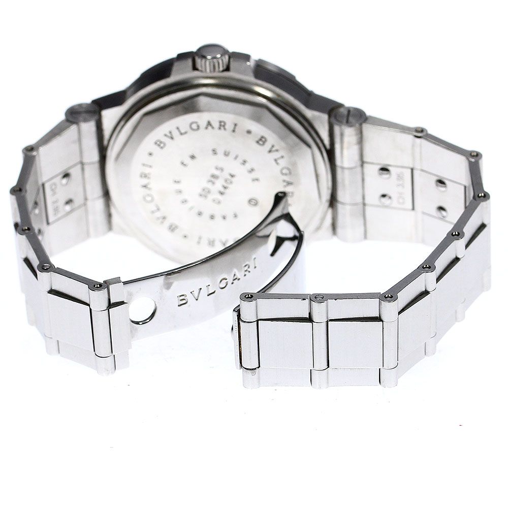 内部点検済】ブルガリ メンズ 腕時計 SD38S 自動巻 黒/白 ラバーベルト