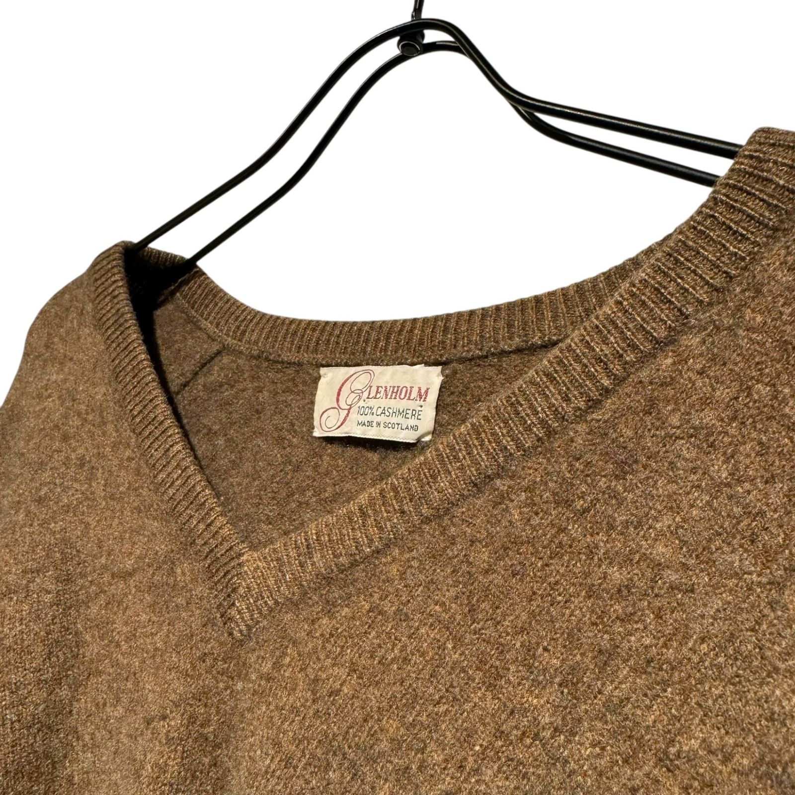 GLENHOLM VINTAGE　スコティッシュカシミア100％ Vネックニット GLENHOLM VINTAGE スコティッシュカシミア100％ Vネックニット ニット