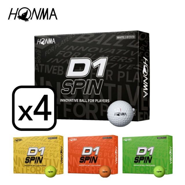 HONMA ホンマ D1 SPIN Ball D1 スピンボール 4ダースセット 12個入りｘ4 日本 ゴルフボール
