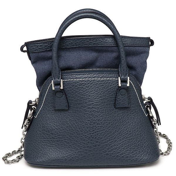 美品 メゾンマルジェラ 5AC マイクロ 2WAYバッグ S56WG0081 ネイビー  