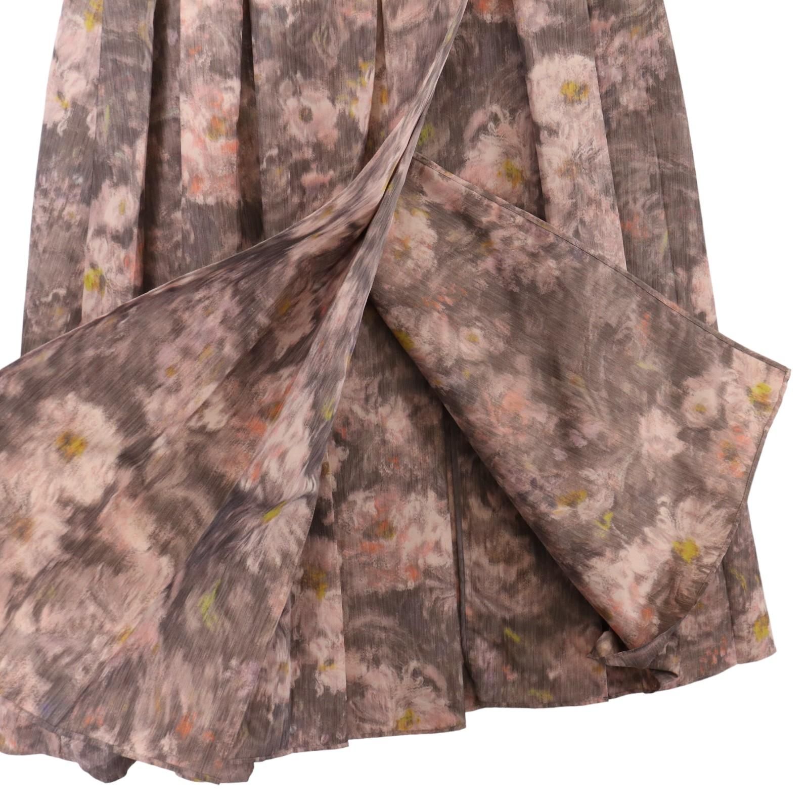 Drawer ドゥロワー エステル フラワープリントラップリボンスカート 36  