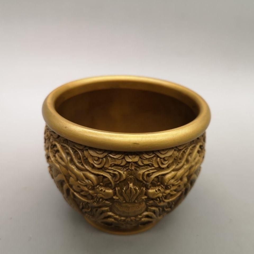 銅細工 灰皿 装飾品 工芸品 美術品 置物 銅 細工 双竜壺 灰皿 開運 風水 招財 置物 装飾品 工芸品 - メルカリ
