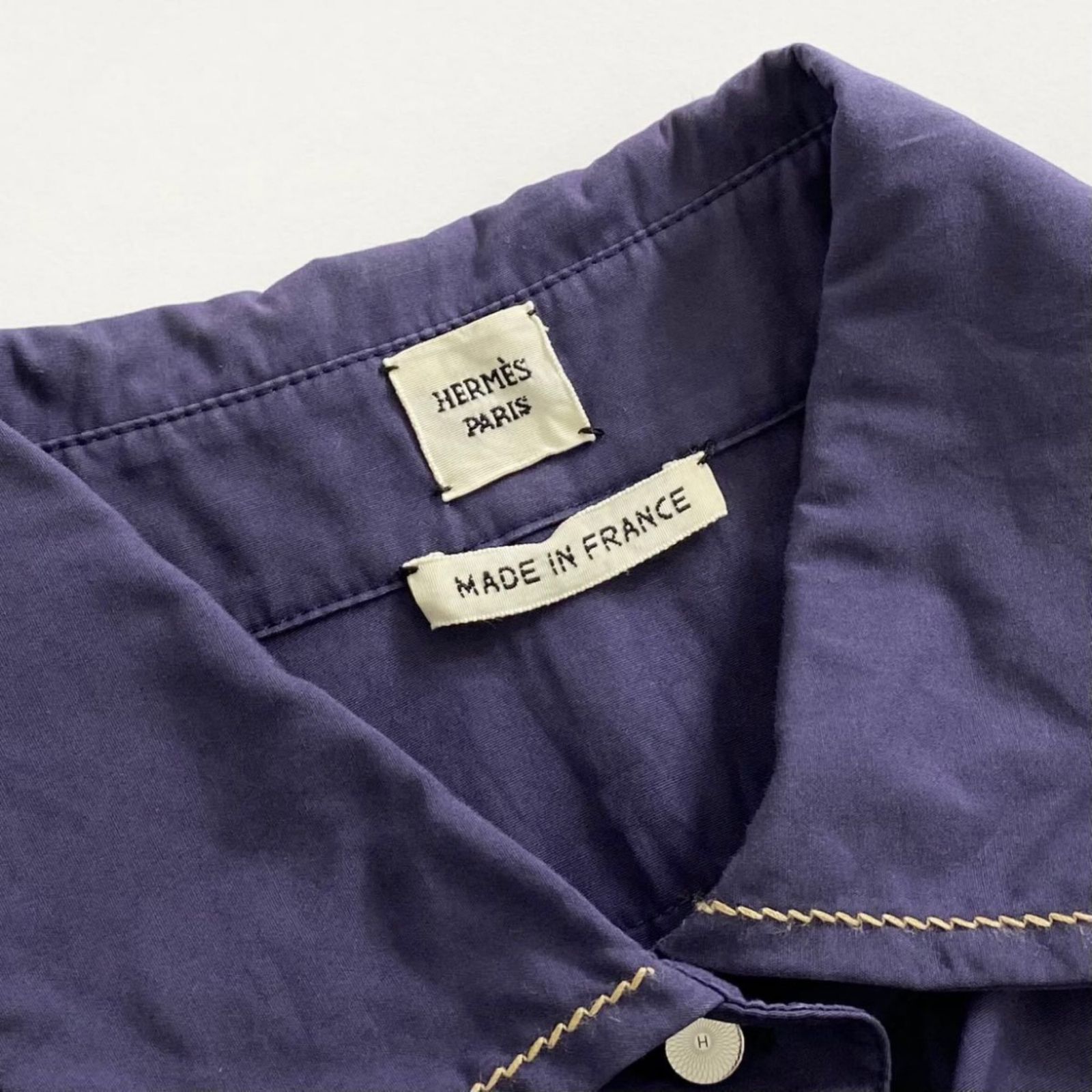 58i16 HERMES エルメス シャツワンピース 薄手ベルテッドコート 